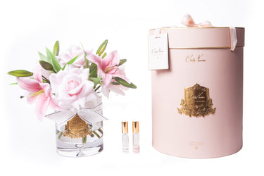 Luxury Lilies & Roses Bouquet - Gold Badge - Pink - LRL02 (Carton of 1)